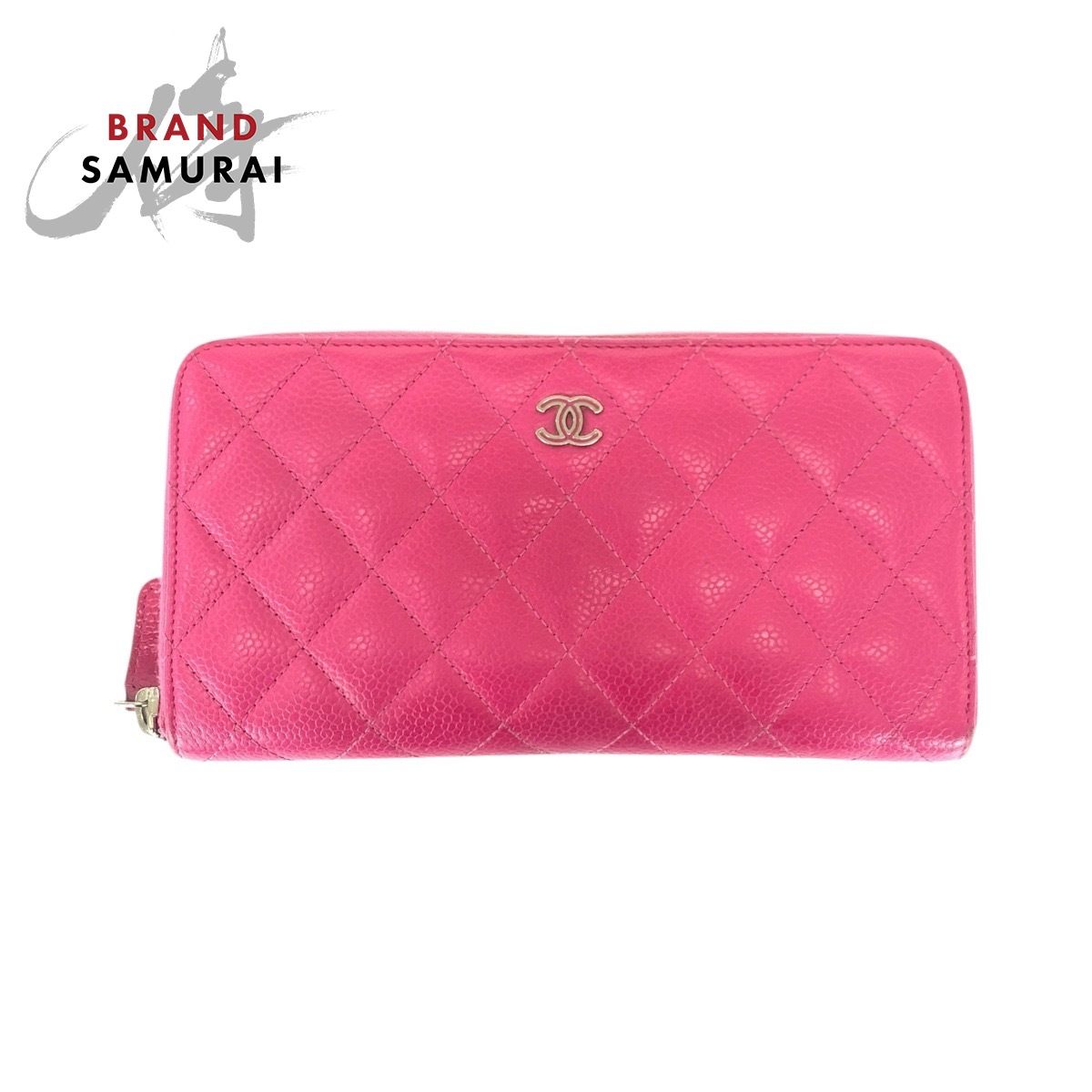 シャネル　長財布　ハーフココ　マトラッセ　ピンク　シルバー金具　CHANEL CHANEL シャネル マトラッセ ココマーク ピンク シルバー金具 キャビア