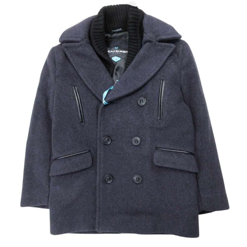 Mackage MINI マッカージュ メルトンウール ピーコート ジャケット ダブルブレスト アウター 6 紺 ネイビー 子供服 キッズ 古着
