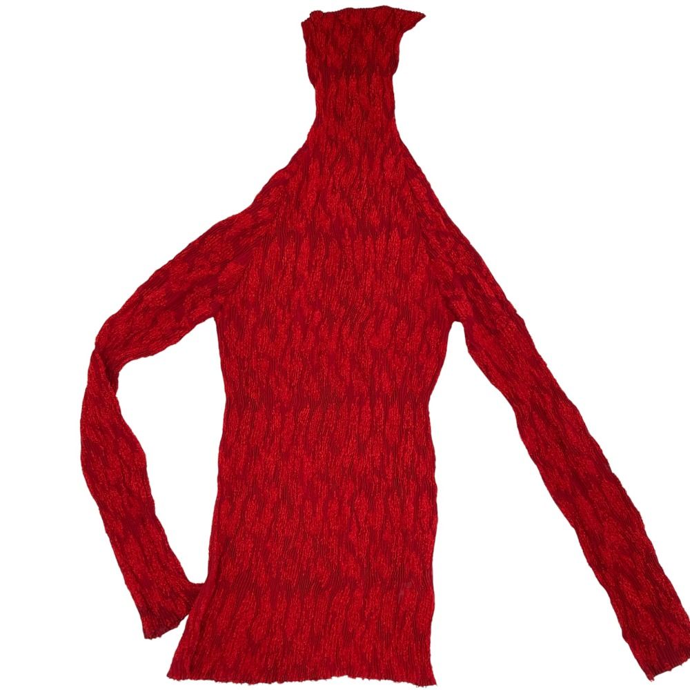 美品 ISSEY MIYAKE イッセイミヤケ シャギータートルネックロング