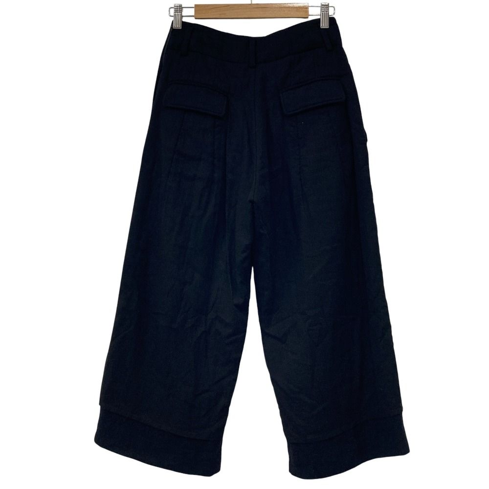 22 AW Y s ワイズ ヨウジヤマモト COTTON WOOL RANDOM TUCK PANTS タックパンツ YV P 09 829 サイズ1 ブラック レディース 古着