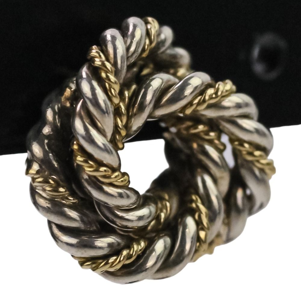 良品 TIFFANY&Co. ティファニー SV925 K18 ツイストサークル ピアス