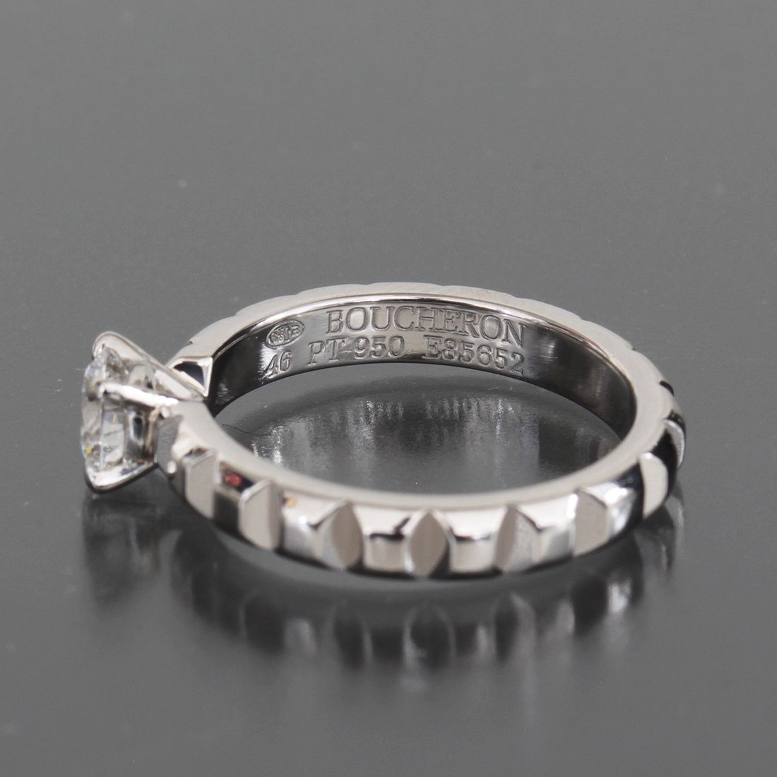 ブシュロン クルドパリ ダイヤ リング 4号 PT 950 箱保GIA E 1920