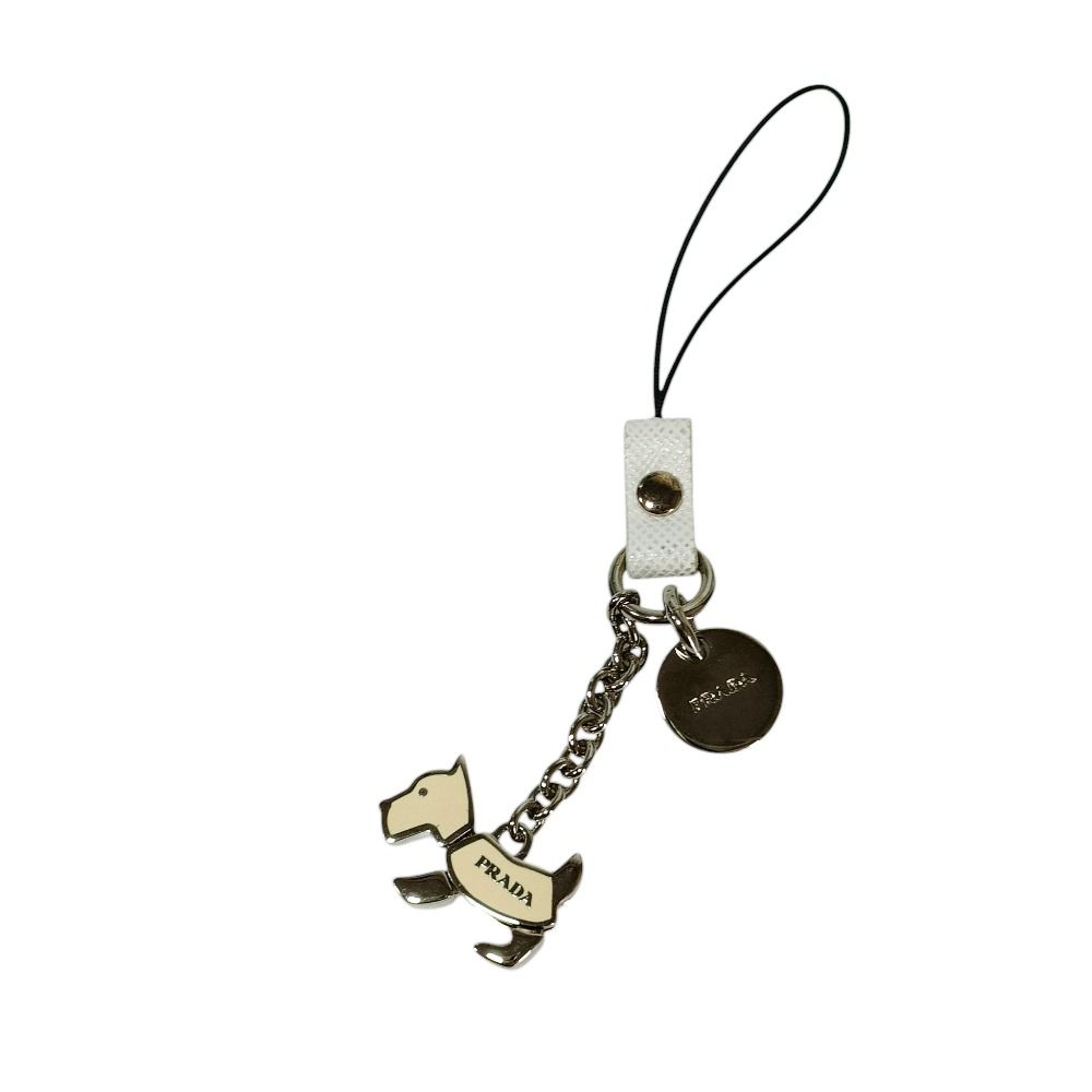 ［未使用］プラダの犬のストラップ 良品 PRADA プラダ ドッグ チャーム ストラップ キーホルダー 箱付き