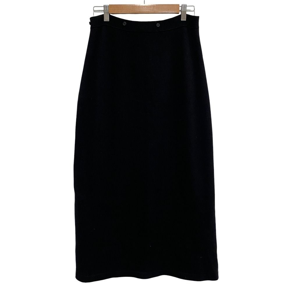 YANG LI ヤンリー ラップ ロングニットスカート サイズ38 ブラック レディース 古着 二次会向け 肌触り良好