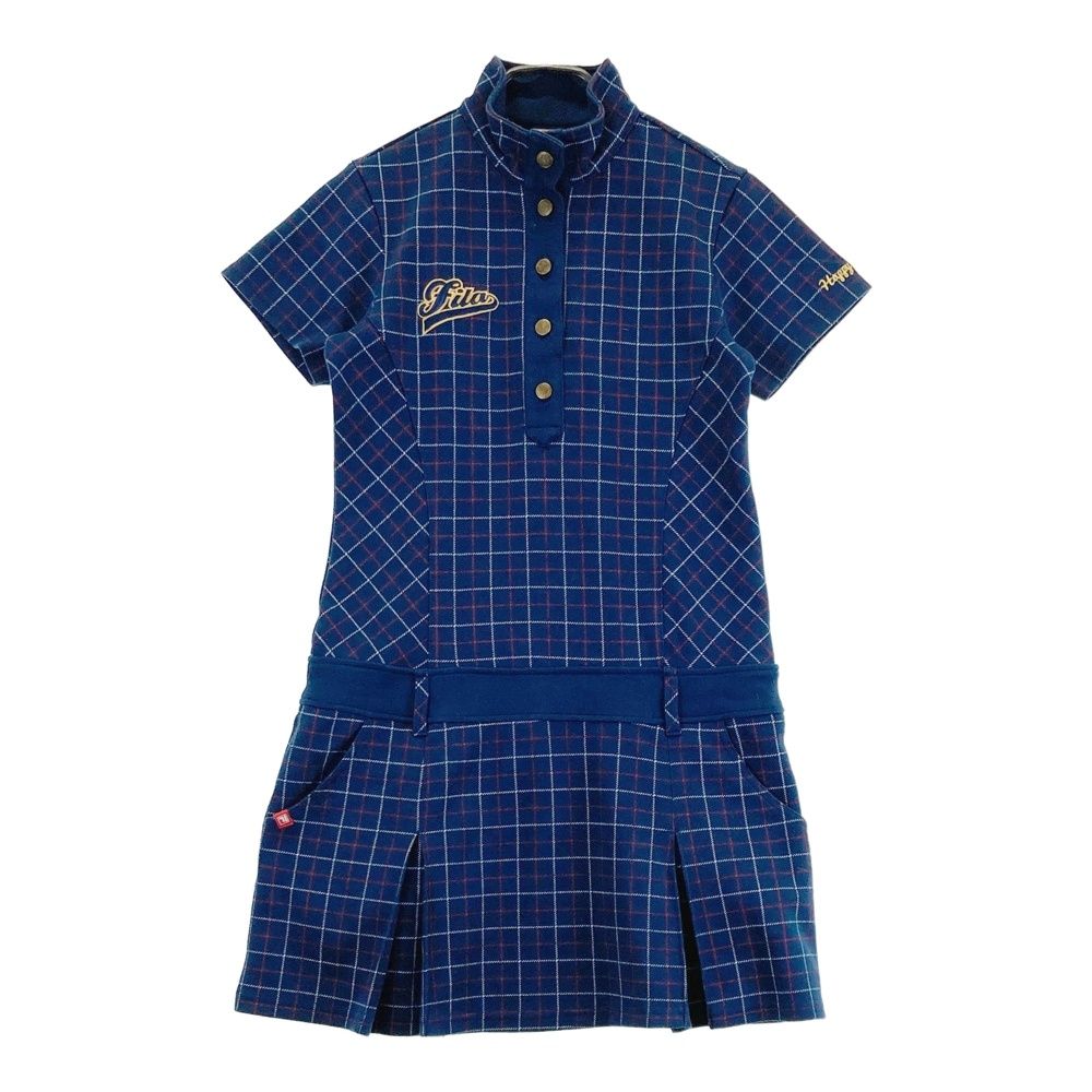 サイズ：M FILA GOLF フィラゴルフ 半袖ワンピース プリーツ ワッペン
