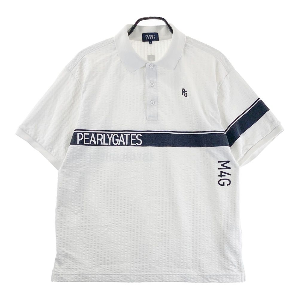 サイズ：5 PEARLY GATES パーリーゲイツ 2024年モデル 半袖ポロシャツ  ホワイト系 [240101577793] ゴルフウェア メンズ ストスト