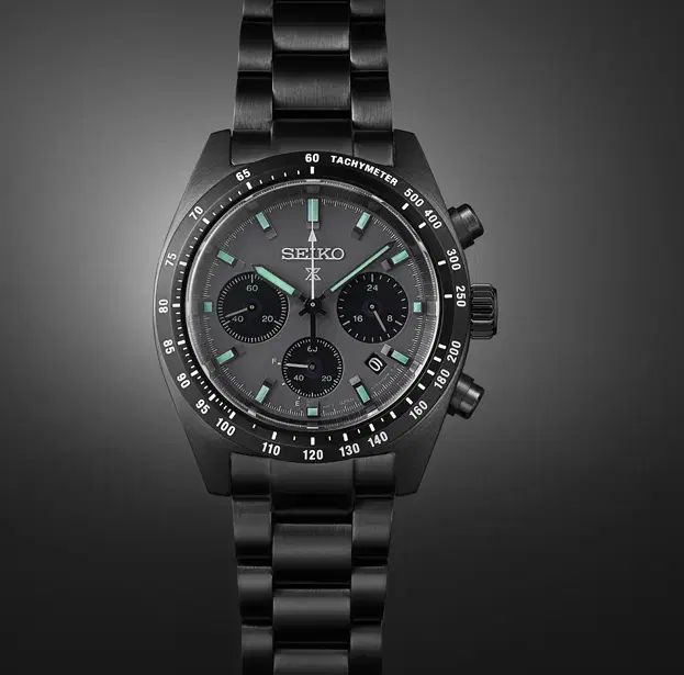 SEIKO オールブラック NIGHT スピードタイマー SSC 917 39 mm 腕時計(クォーツ) 腕時計(アナログ) 時計