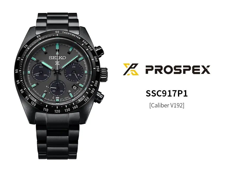 SEIKO オールブラック NIGHT スピードタイマー SSC 917 39 mm