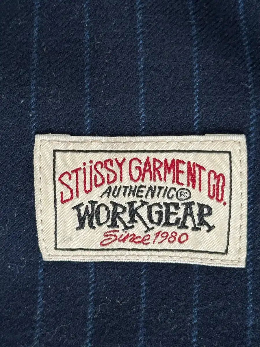 STUSSY ウール 注文 ストライプ ビーチ パンツ ネイビー