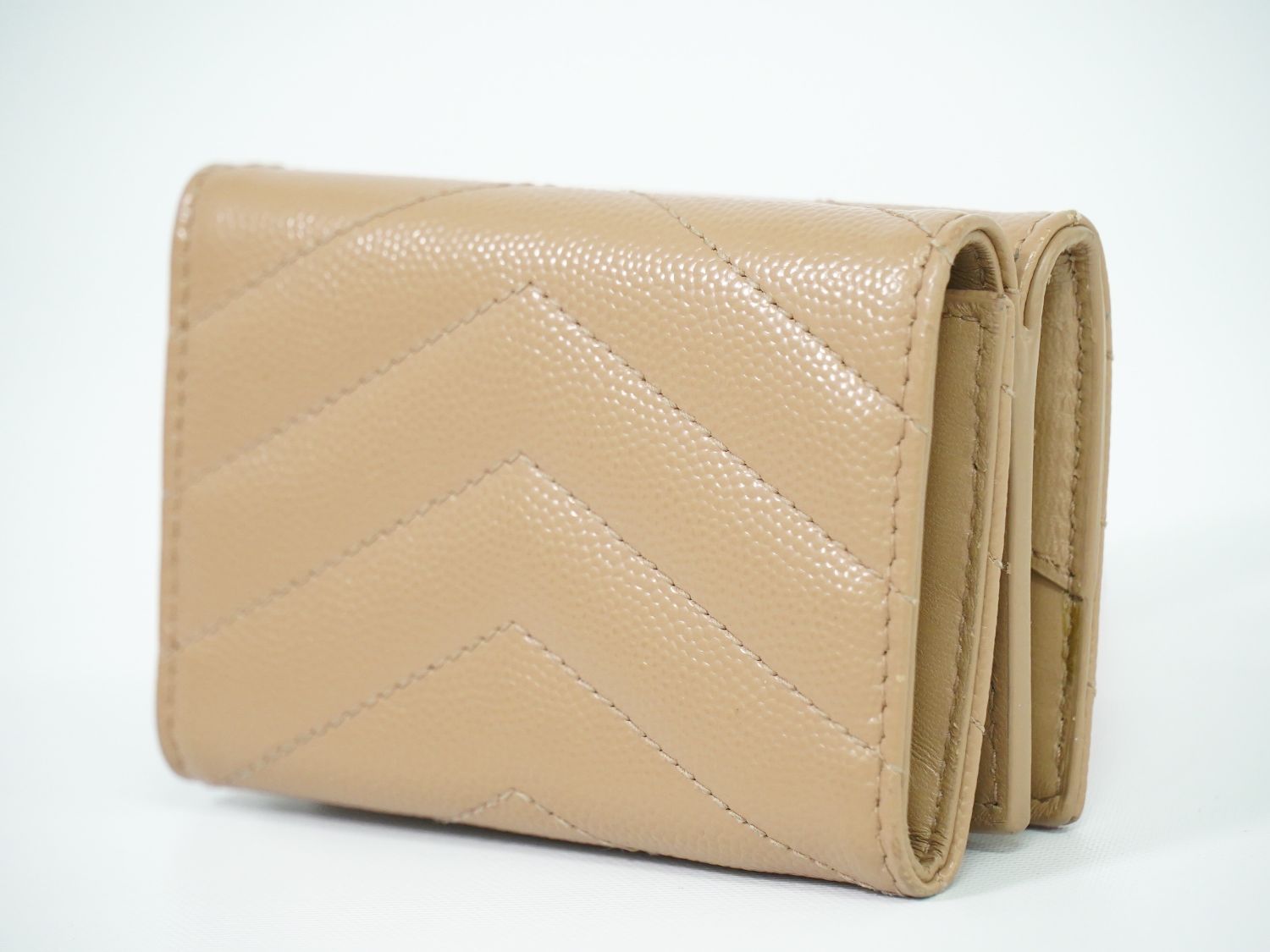 サンローラン SAINT LAURENT オリガミ タイニー 三つ折り 折財布 コンパクトウォレット レザー ベージュ 668274 財布 ウォレット フォロー割