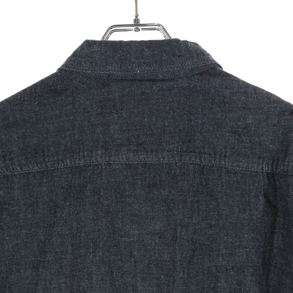 G-STAR RAW (ジースターロウ) ダブルフラップポケット フライフロント レギュラーカラー デニム 長袖シャツ ブラック