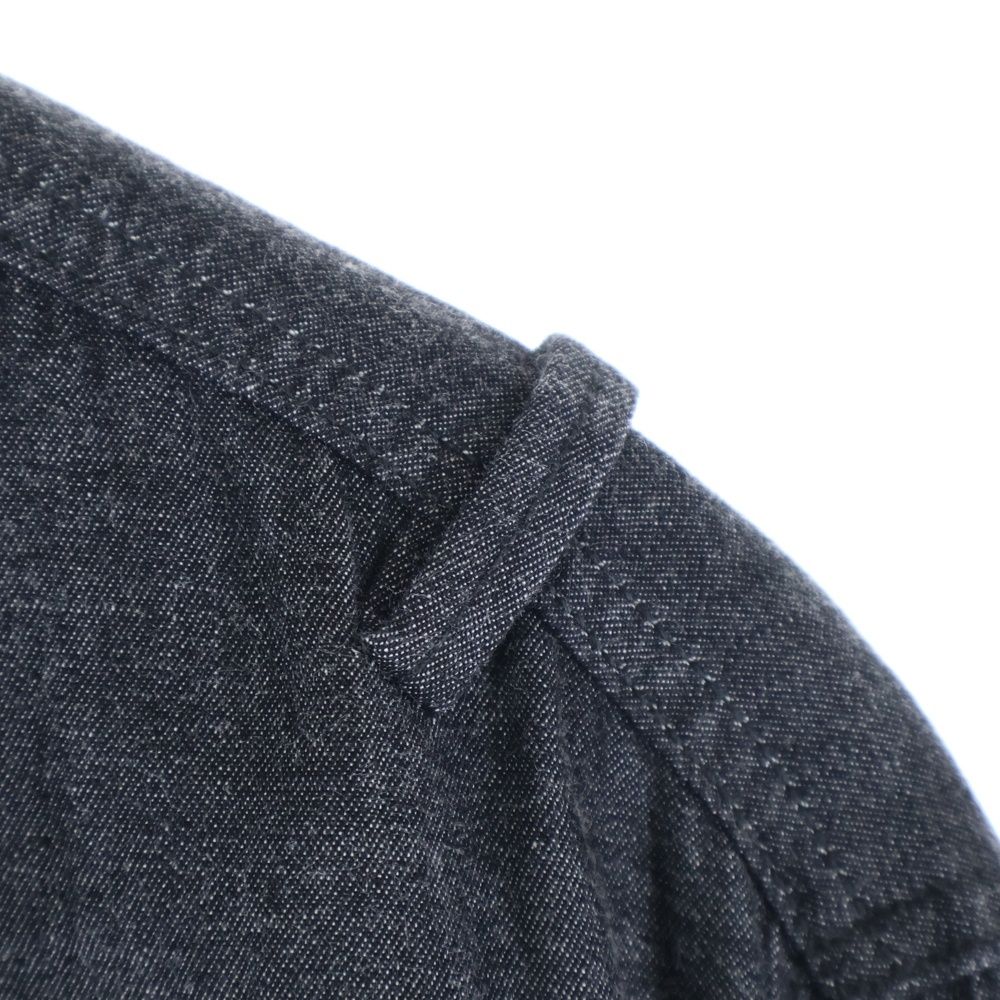 G-STAR RAW (ジースターロウ) ダブルフラップポケット フライフロント レギュラーカラー デニム 長袖シャツ ブラック