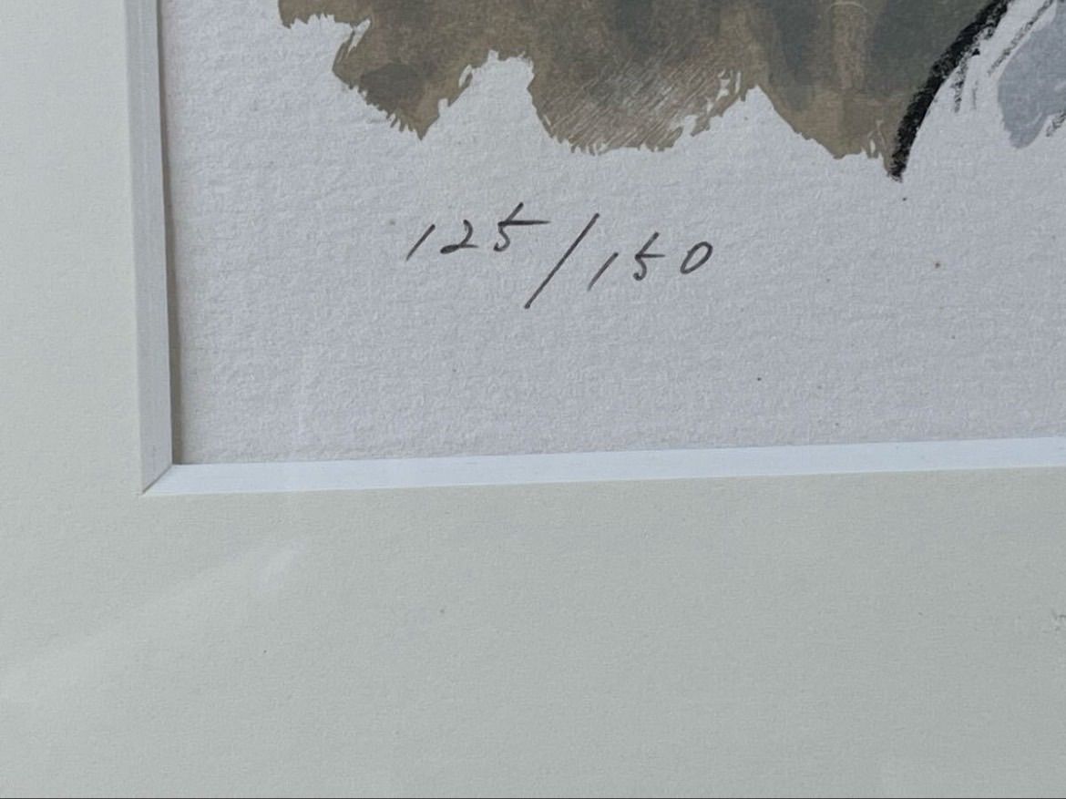 小松崎邦雄「フランス人形」リトグラフ 6号 直筆サイン 物故巨匠 一水