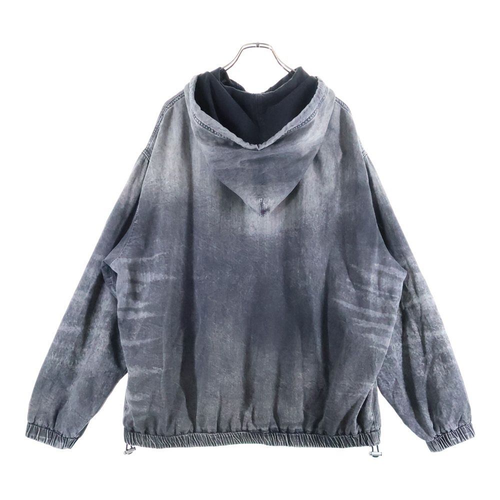 DIESEL ディーゼル D-OFFY-S フロントロゴ ジップアップ デニムブルゾン フーデッド ジャケット グレー A 18343