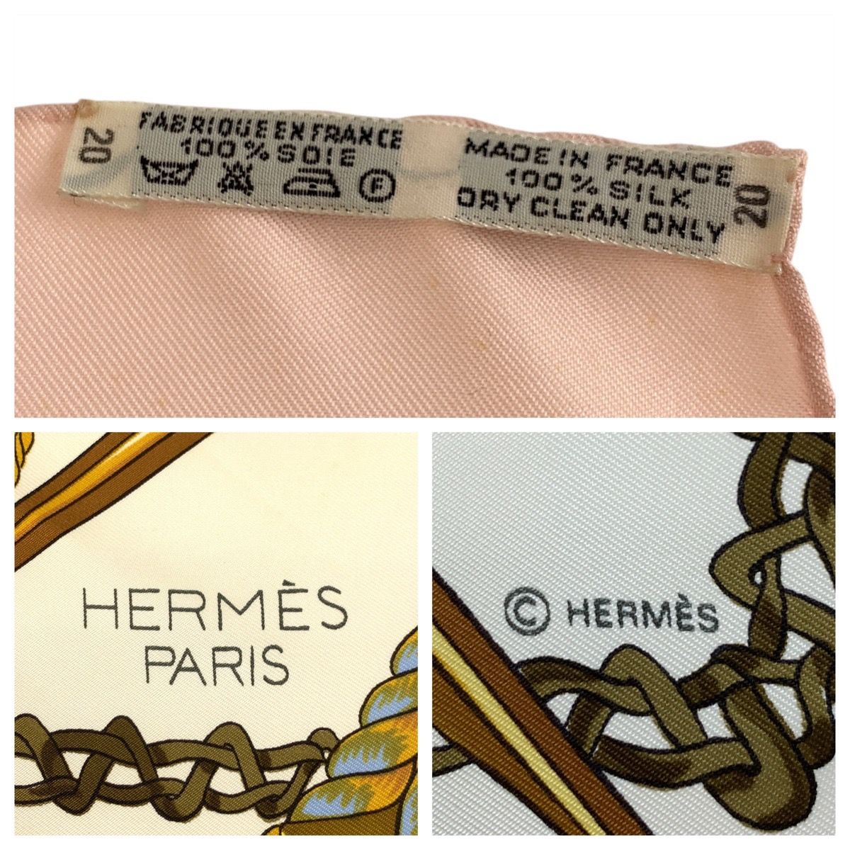 HERMES エルメス ティンパニ奏者 カレ90 ピンク マルチカラー シルク