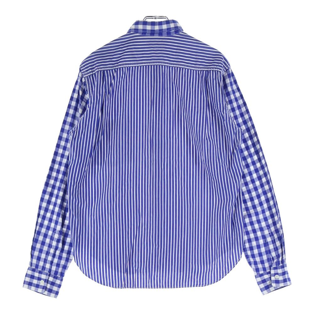 コムデギャルソンオム　シャツ　ストライプ　ブルー　アーカイブ COMME des GARCONS HOMME コムデギャルソンオム センタープリーツ