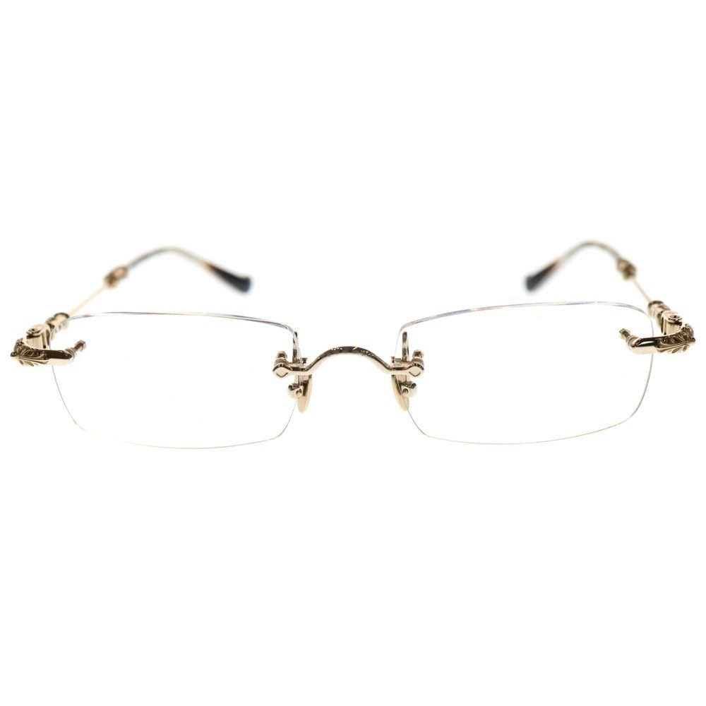 CHROME HEARTS クロムハーツ PILLS III フローラルテンプル リムレス シルバー ゴールド 55 20 144