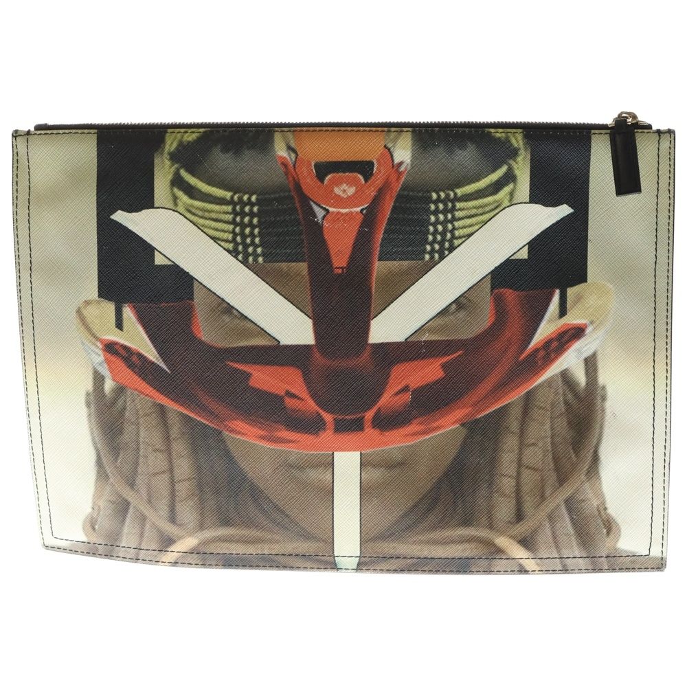 GIVENCHY ジバンシィ Antigona Robot Himba Print Clutch ロポットフェイスプリント レザークラッチ セカンドバッグ マルチカラー