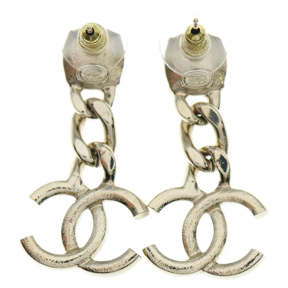 CHANEL シャネル ココマーク ラインストーンピアス ゴールド
