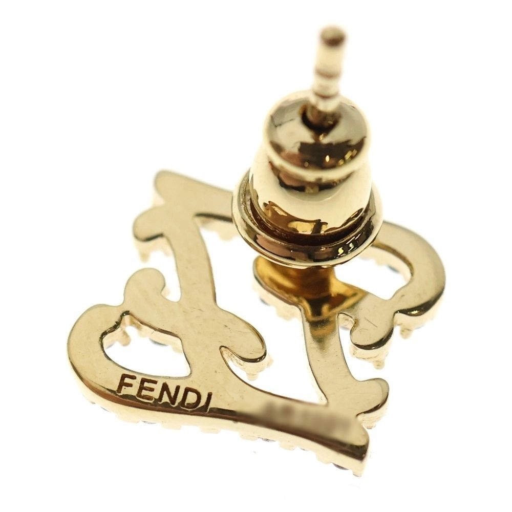 FENDI (フェンディ) FFロゴ ラインストーン ピアス ゴールド GP - メルカリ