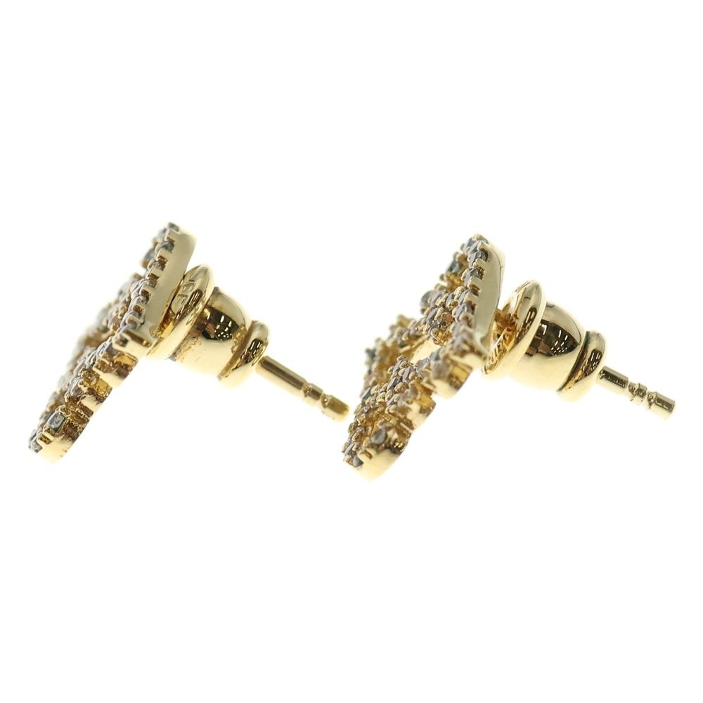 FENDI フェンディ FF ロゴ ラインストーン ピアス ゴールド シルバー FENDI (フェンディ) FFロゴ ラインストーン ピアス ゴールド GP - メルカリ