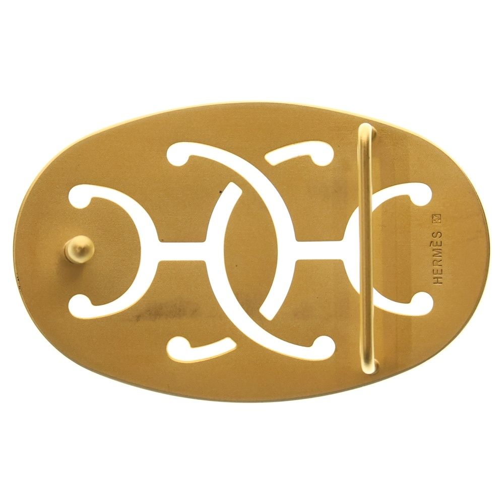HERMES エルメス ダブルHオーバルバックル ベルト ゴールド