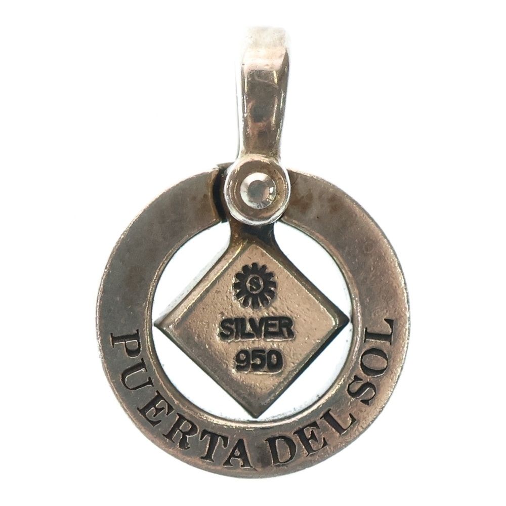 PUERTA DEL SOL プエルタ デル ソル ヘマタイト スタッズ ネックレストップ シルバー|ブラック