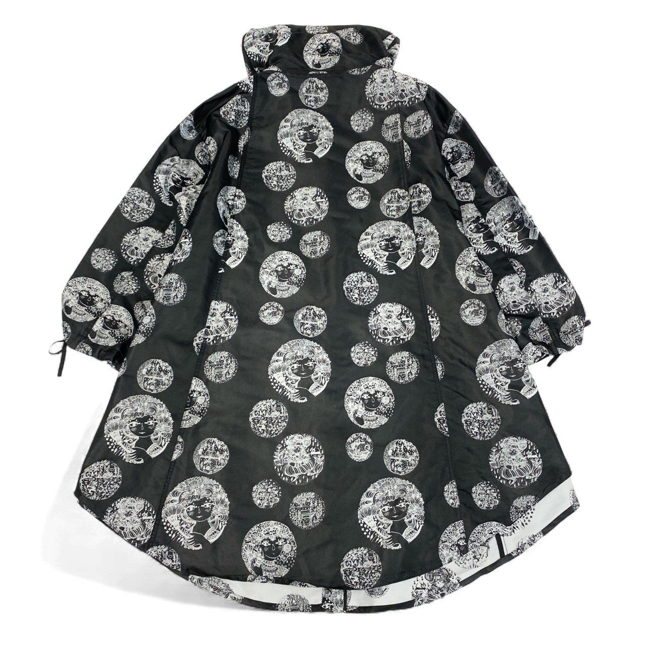 【中古】トクコプリミエヴォル tokuko 1er vol コート ロング ウール 花柄 総柄 9 M グレー 黒 ブラック /MW 82k28《美品》 TOKUKO 1er VOL トクコプルミエヴォル 薄手コート