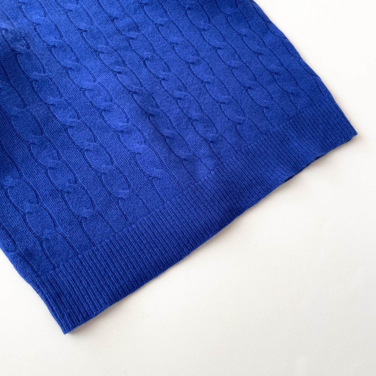 POLO RALPH LAUREN カシミヤ混 ケーブルニット Lサイズ 美品 ブルー