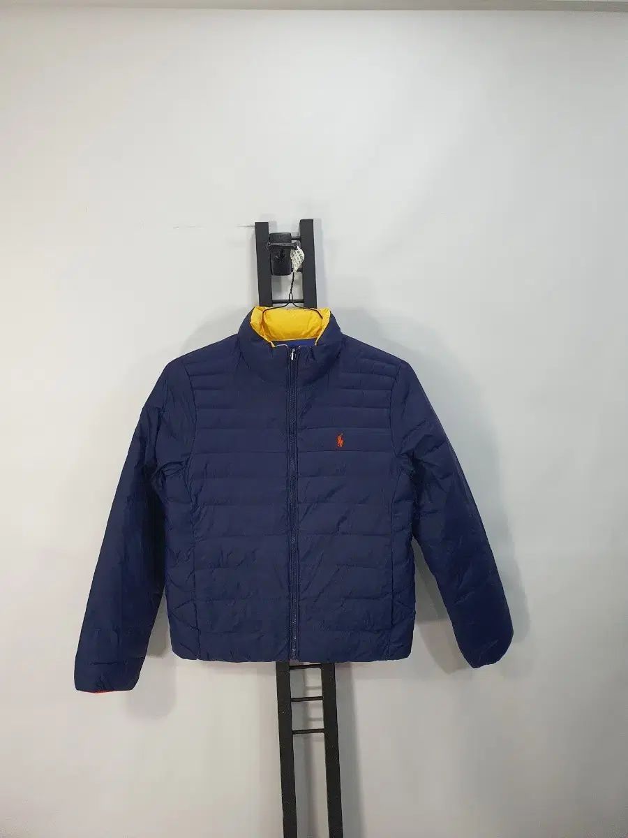 ポロ ラルフローレン 軽量 ダウン リバーシブル 両面 ジャケット ネイビーマルチ BOYS L 14|16