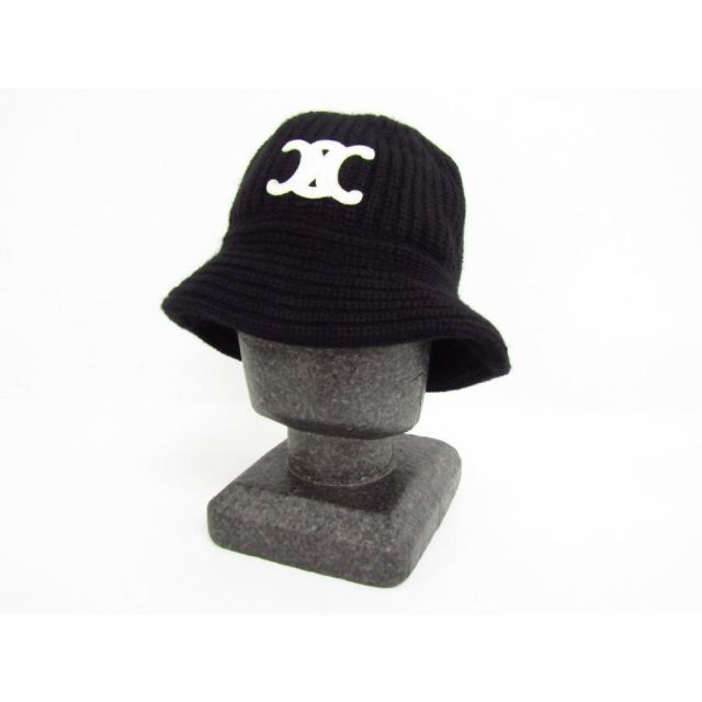CELINE トリオンフ クロシェ バケットハット カシミア ブラック Y 2366
