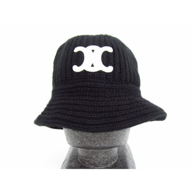 CELINE トリオンフ クロシェ バケットハット カシミア ブラック ●Y 2366