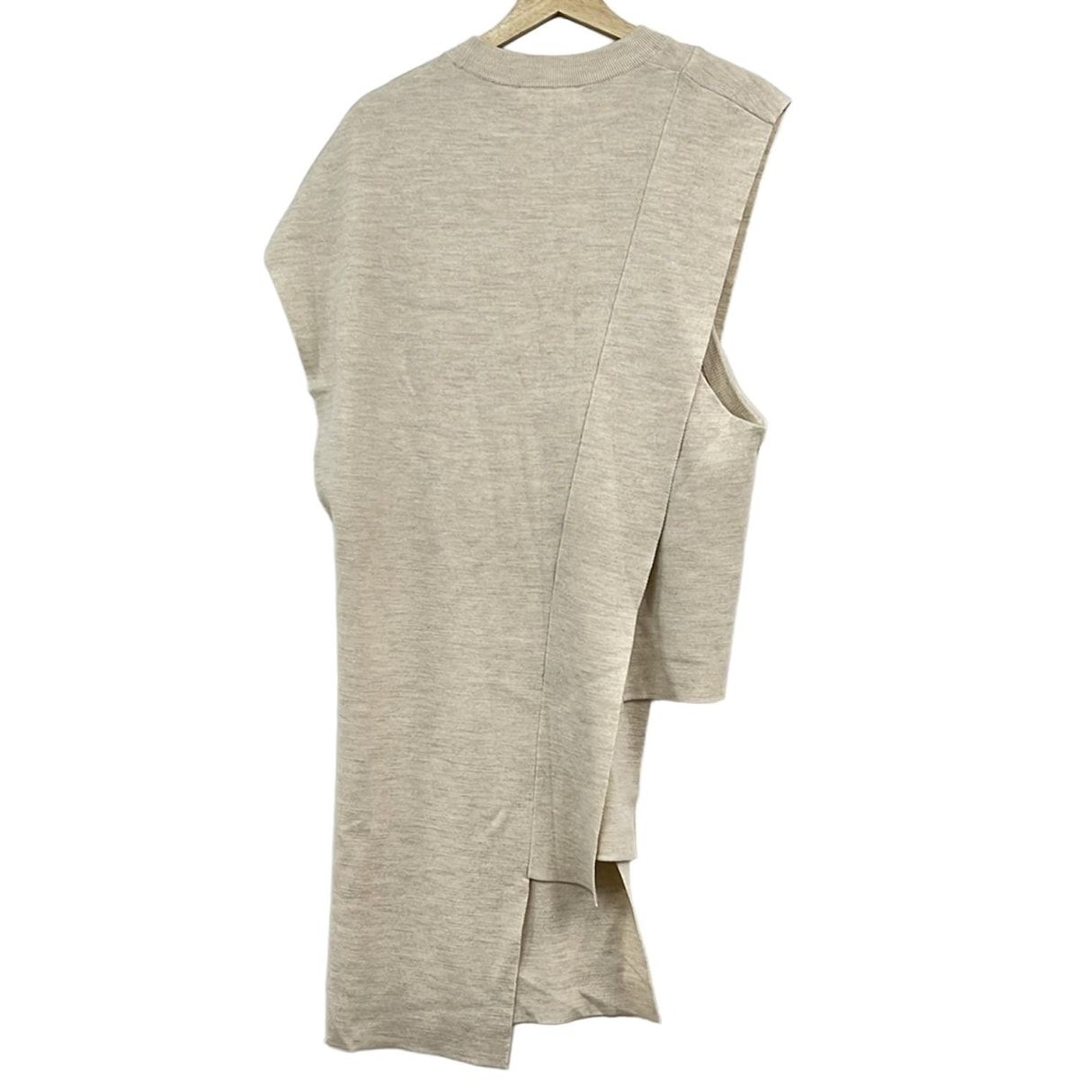 ENFOLD エンフォルド チュニック サイズ38 M レディース - ベージュ クルーネック|半袖|変形デザイン