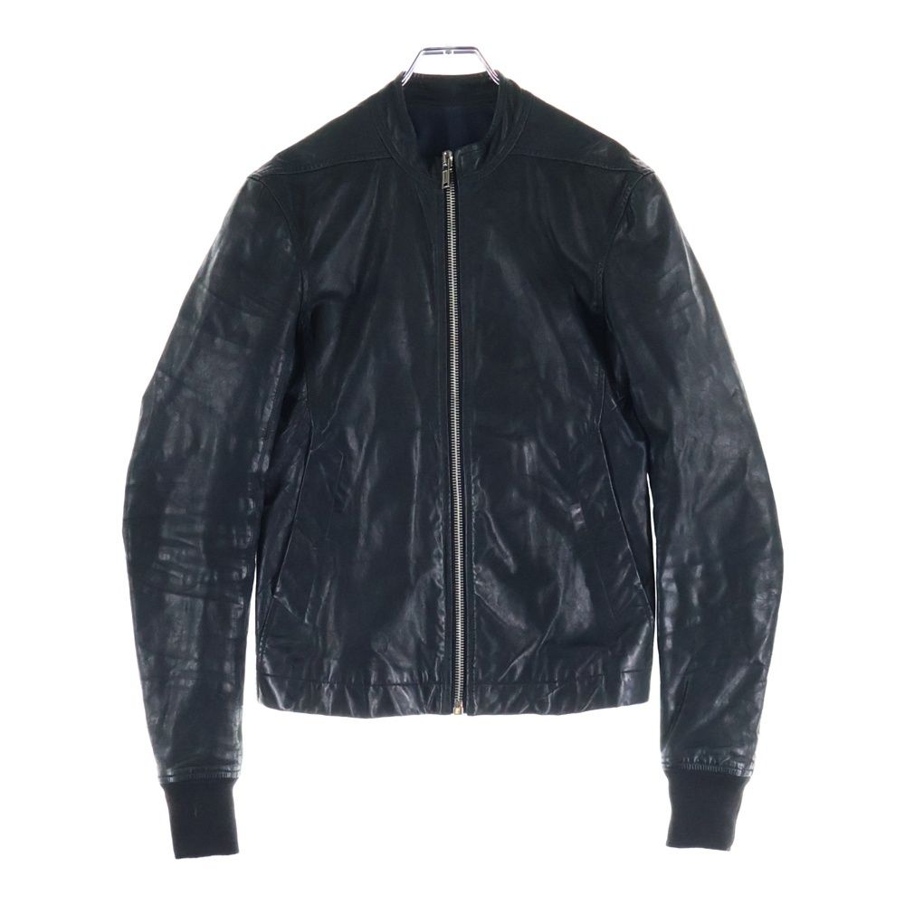 Rick Owens リックオウエンス JKT スタンバーグシングルライダース カーフスキン レザージャケット ブラック RU 9763 LT