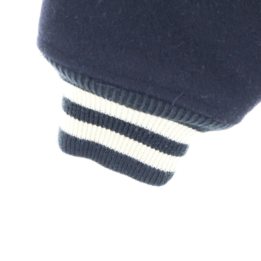 A BATHING APE アベイシングエイプ PIRATE ロゴ刺繍 ウールスタジャン スナップブルゾン ブラック 4910-141-001