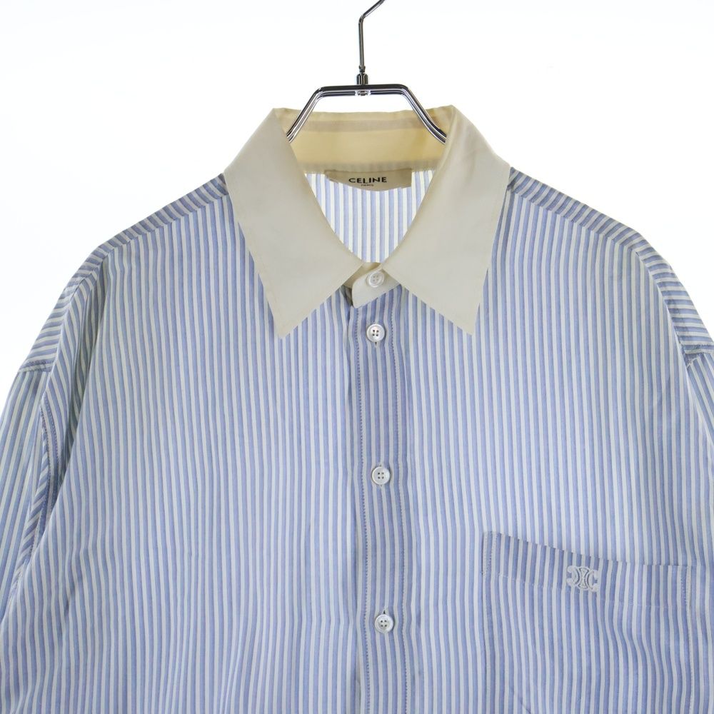 CELINE (セリーヌ) シルク ストライプ フロントトリオンフロゴエン