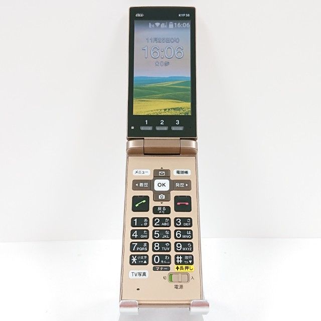 デモ機】かんたんケータイ KYF38 au シャンパンゴールド 送料無料 本体
