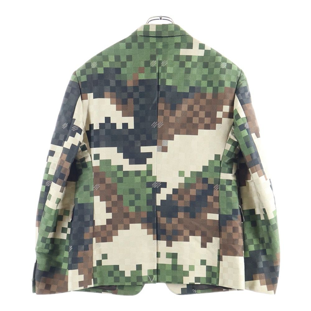 LOUIS VUITTON ルイヴィトン 24 SS ダモフラージュ ダミエ ピクセル 迷彩 カモフラ総柄 2 B テーラードジャケット ベージュ|カーキ RM 241 HSB HQJ 60 E