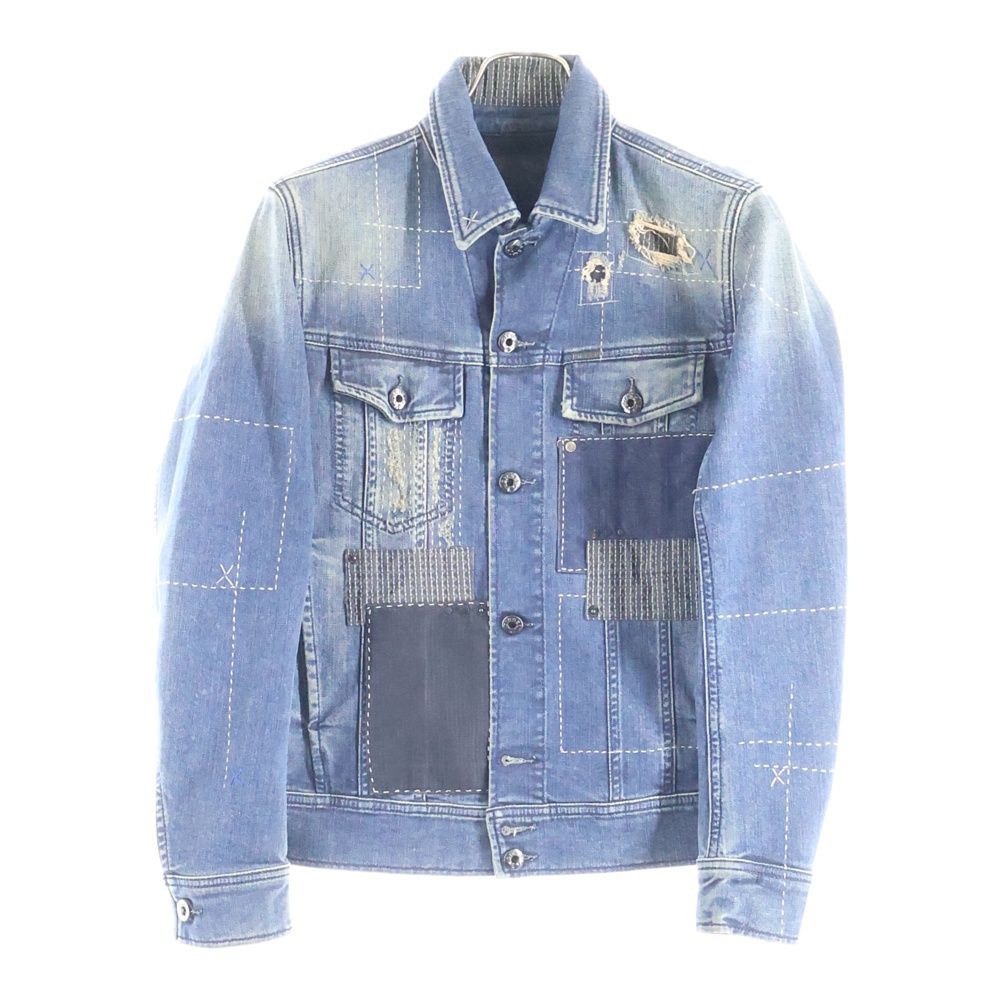 DIESEL ディーゼル ダメージ加工 D-JIM パッチワーク デニムジャケット インディゴ