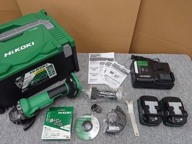 ハイコーキ G 3610 DC 2 XPCZ 特別 研ちゃんカット 付 コードレスディスクグラインダ アグレッシブグリーン マルチボルト 電池 充電器 ケース付