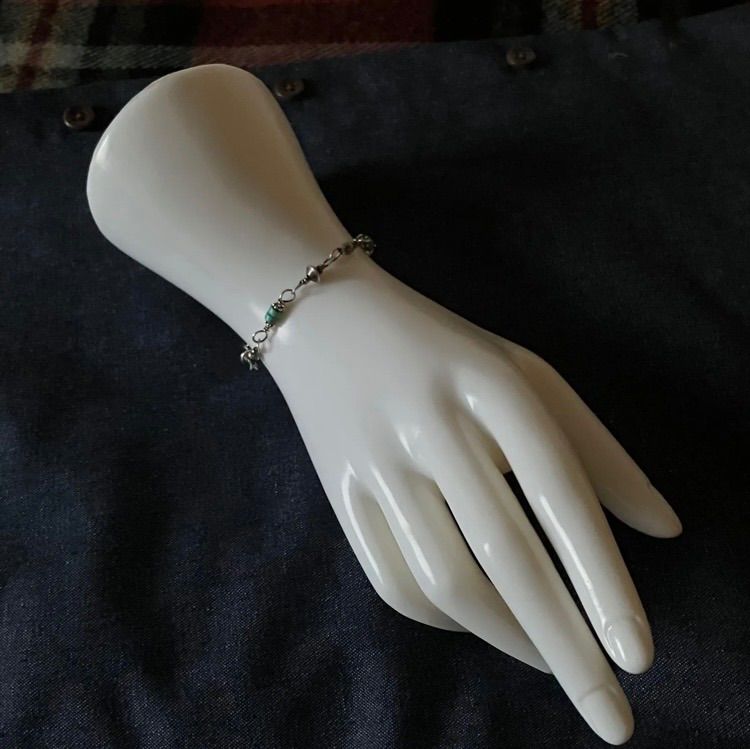 All silver925 ナバホパール×天然ターコイズの錆びないつけっぱなしOK