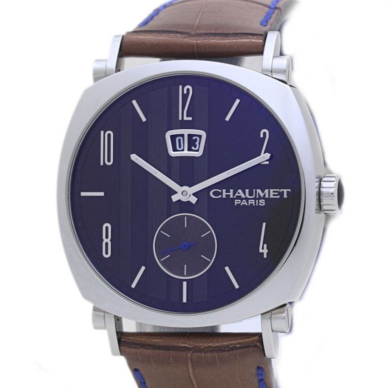  Chaumet ショーメ ダンディ グランドデイト W 11283 47 B 磨き済 腕時計 メンズ ステンレススチールxアリゲーター 40189 自動巻き時計 腕時計(アナログ)