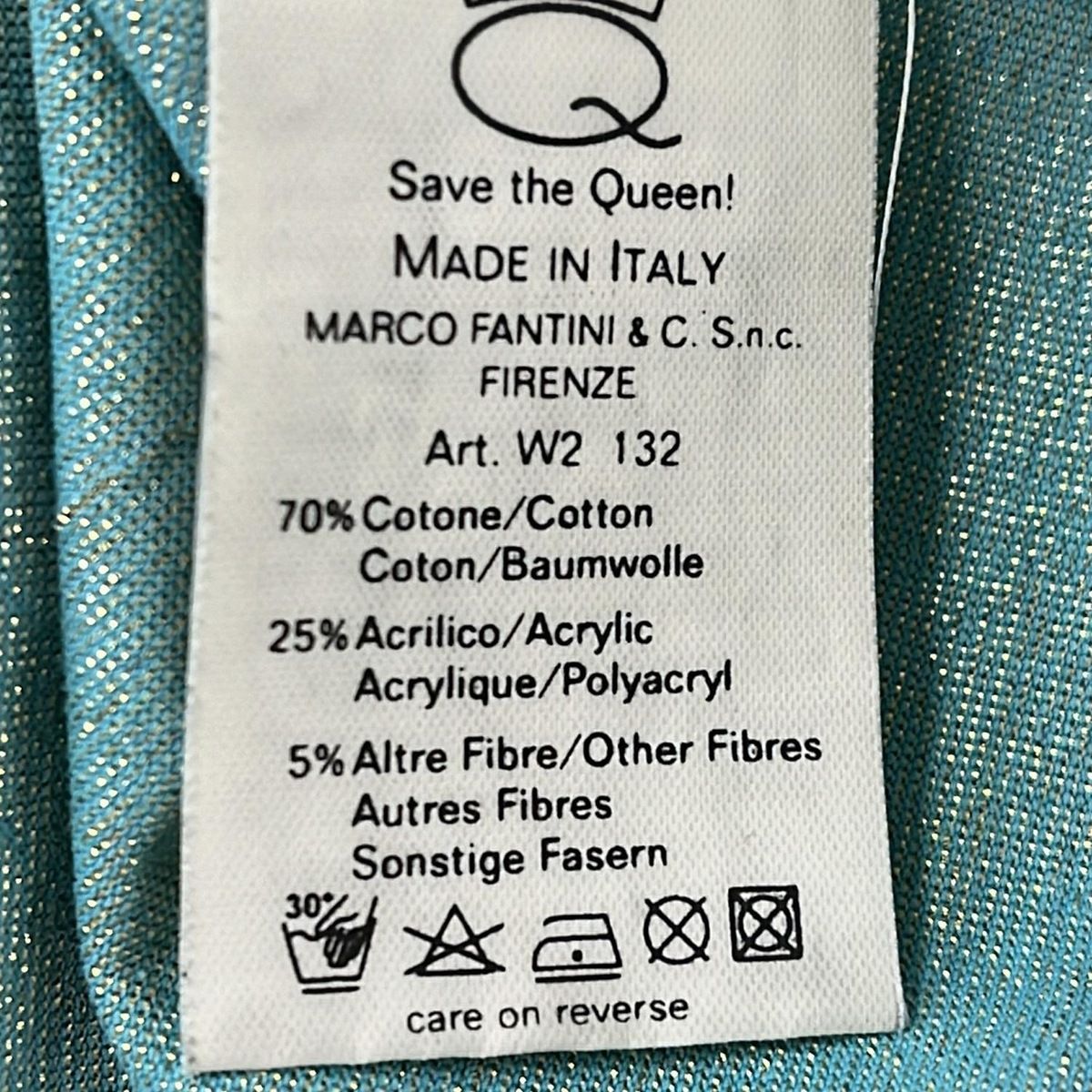 セーブザクイーン 長袖カットソー サイズL レディース グリーン レッド マルチ クルーネック ニット ベロア レース ラメ ダブルボタン 上質素材