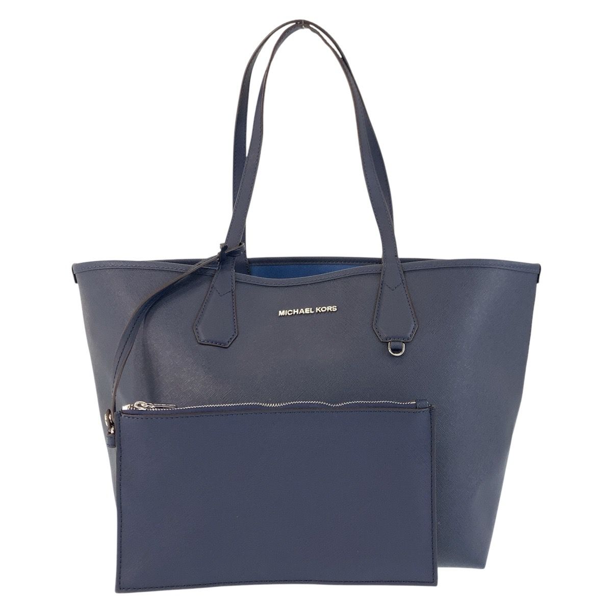 美品 Michael Kors マイケルコース リバーシブル ネイビー シルバー