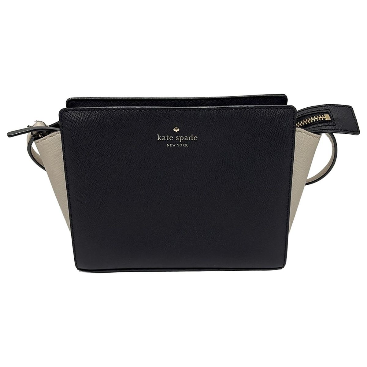 Kate spade ケイトスペード ショルダーバッグ - 黒×グレーベージュ レザー