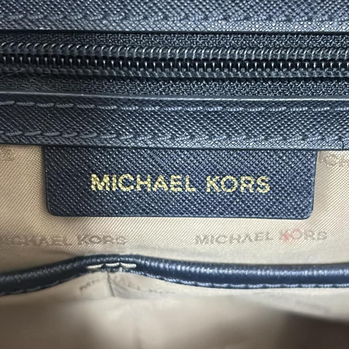 MICHAEL KORS マイケルコース ショルダーバッグ - ネイビー レザー