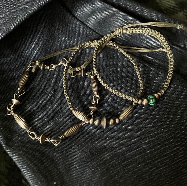 All silver 925 ナバホパールのブレスレット19 cm メンズ it jw