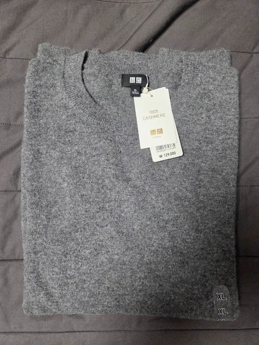 UNIQLO ユニクロ カシミア ニット チャコール|XL