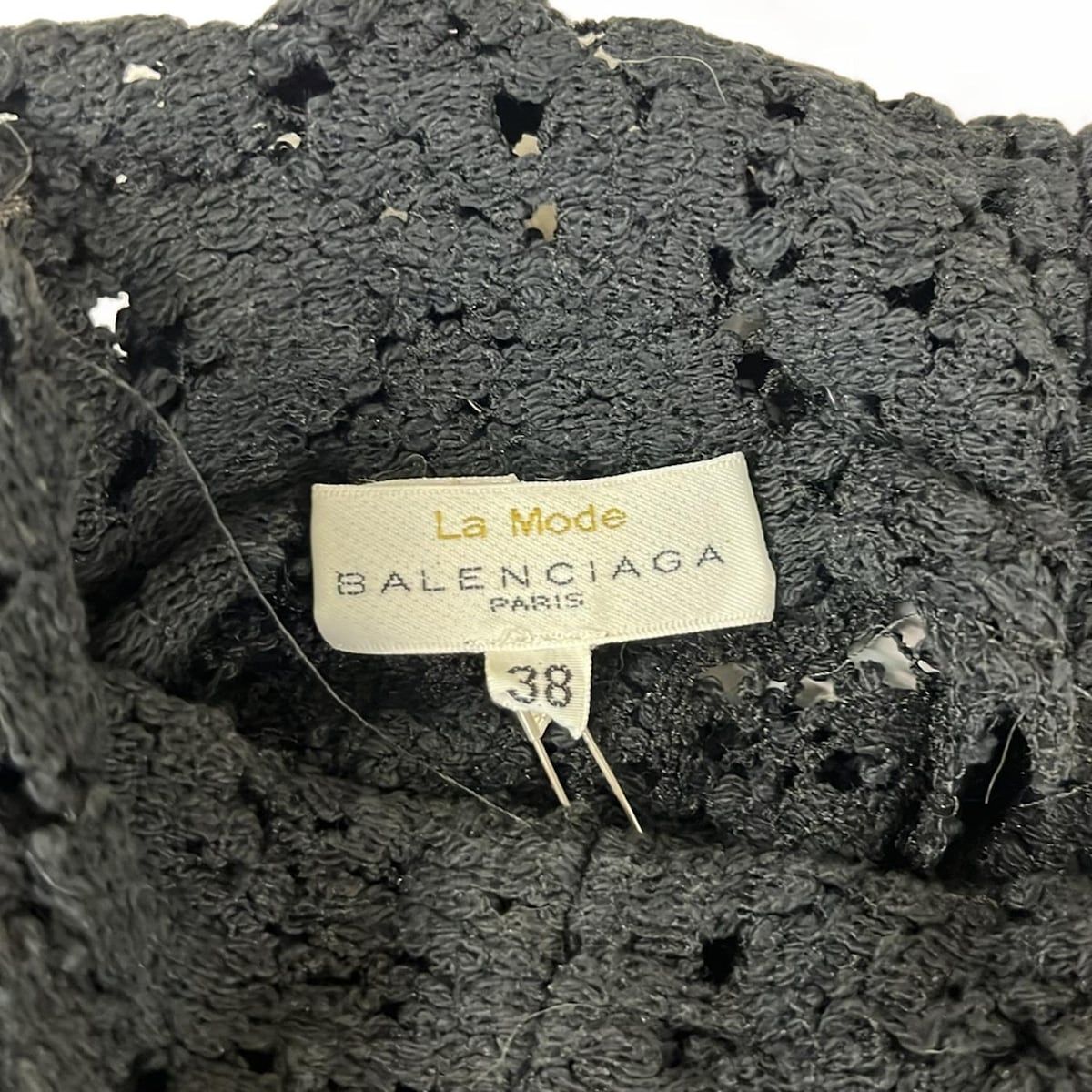 BALENCIAGA バレンシアガ 長袖 ７分 ワンピース 38 ブラック M BALENCIAGA(バレンシアガ) ワンピース サイズ38 M レディース美品 - 黒