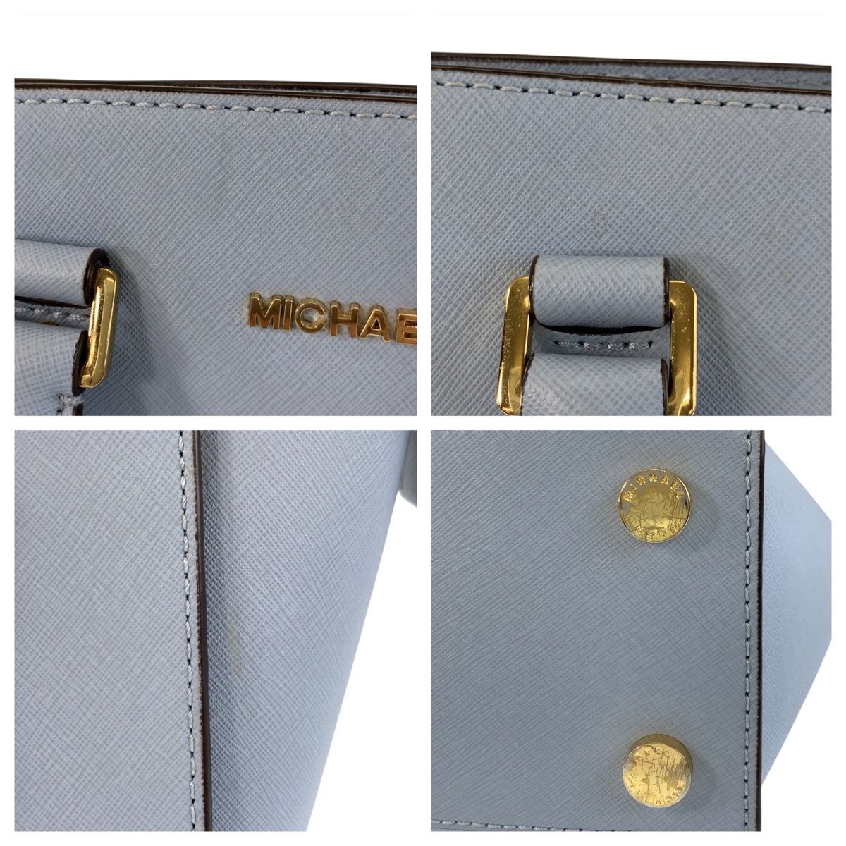 美品 Michael Kors マイケルコース ブルー ゴールド金具 レザー